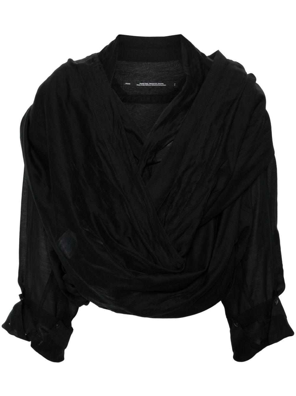 Julius Hoop draped hooded jacket - Black von Julius