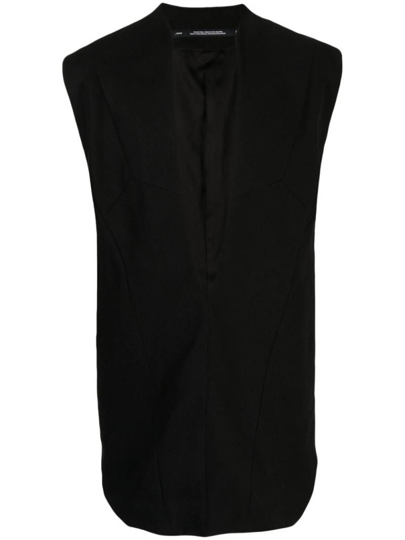 Julius V-neck sleeveless gilet - Black von Julius