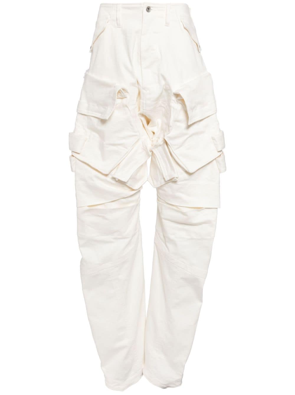 Julius cargo-pocket cotton-blend trousers - White von Julius