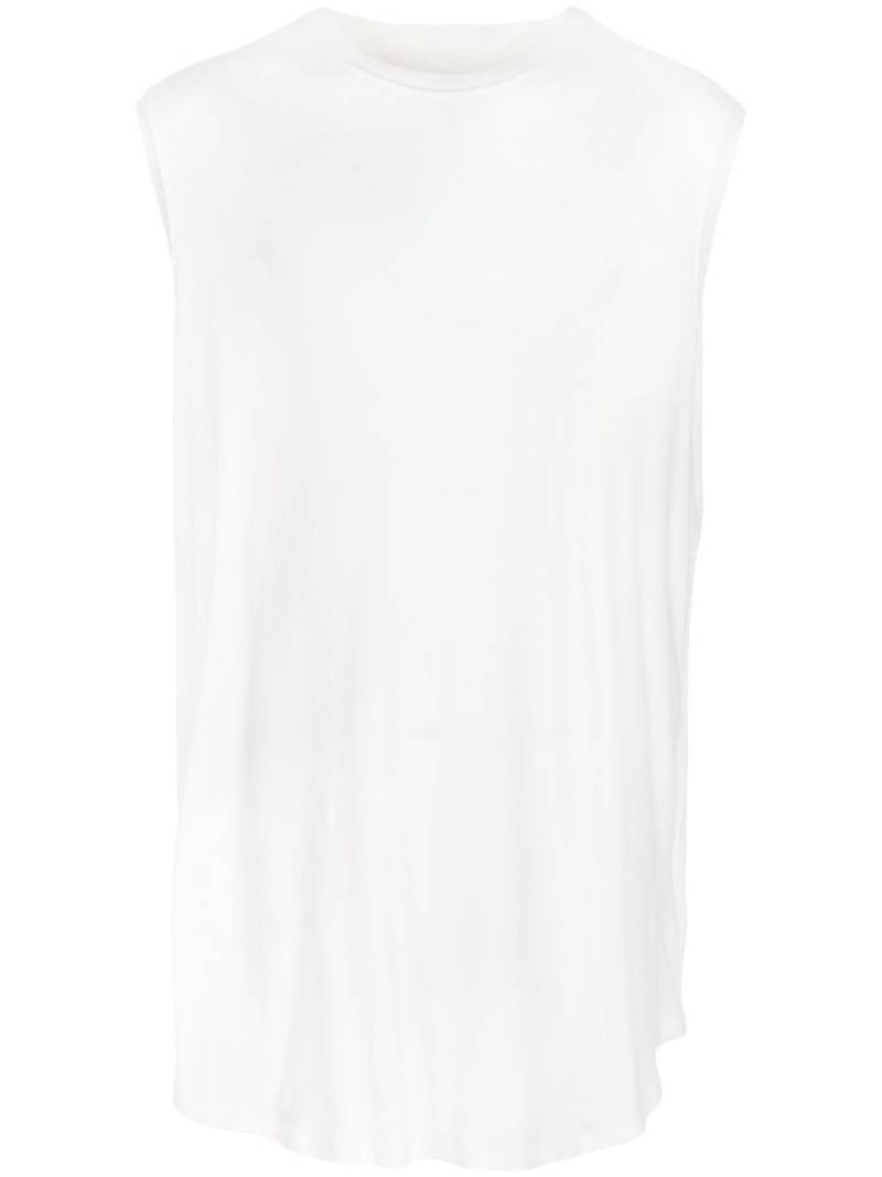 Julius curved-hem cotton tank top - White von Julius