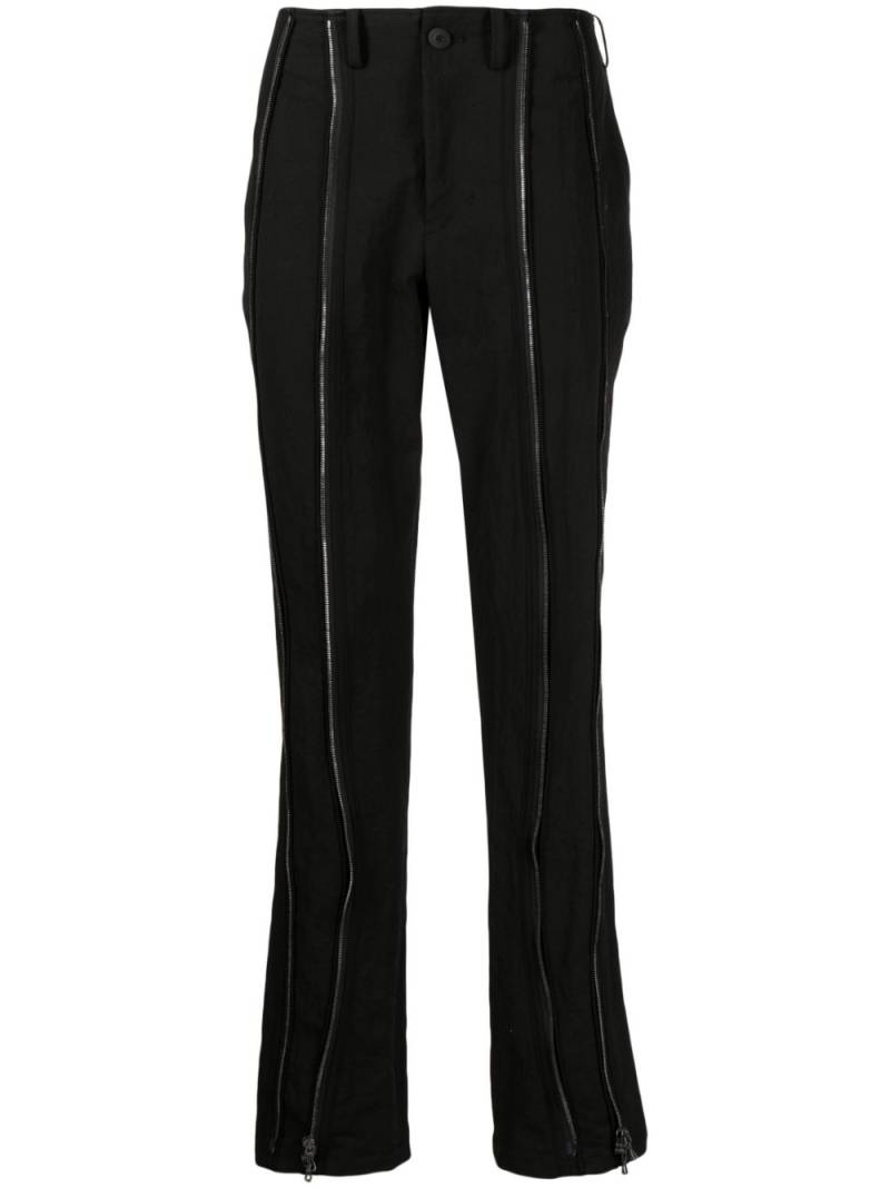 Julius front-zip trousers - Black von Julius