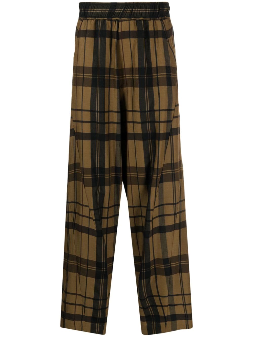 Julius plaid-check straight-leg trousers - Yellow von Julius