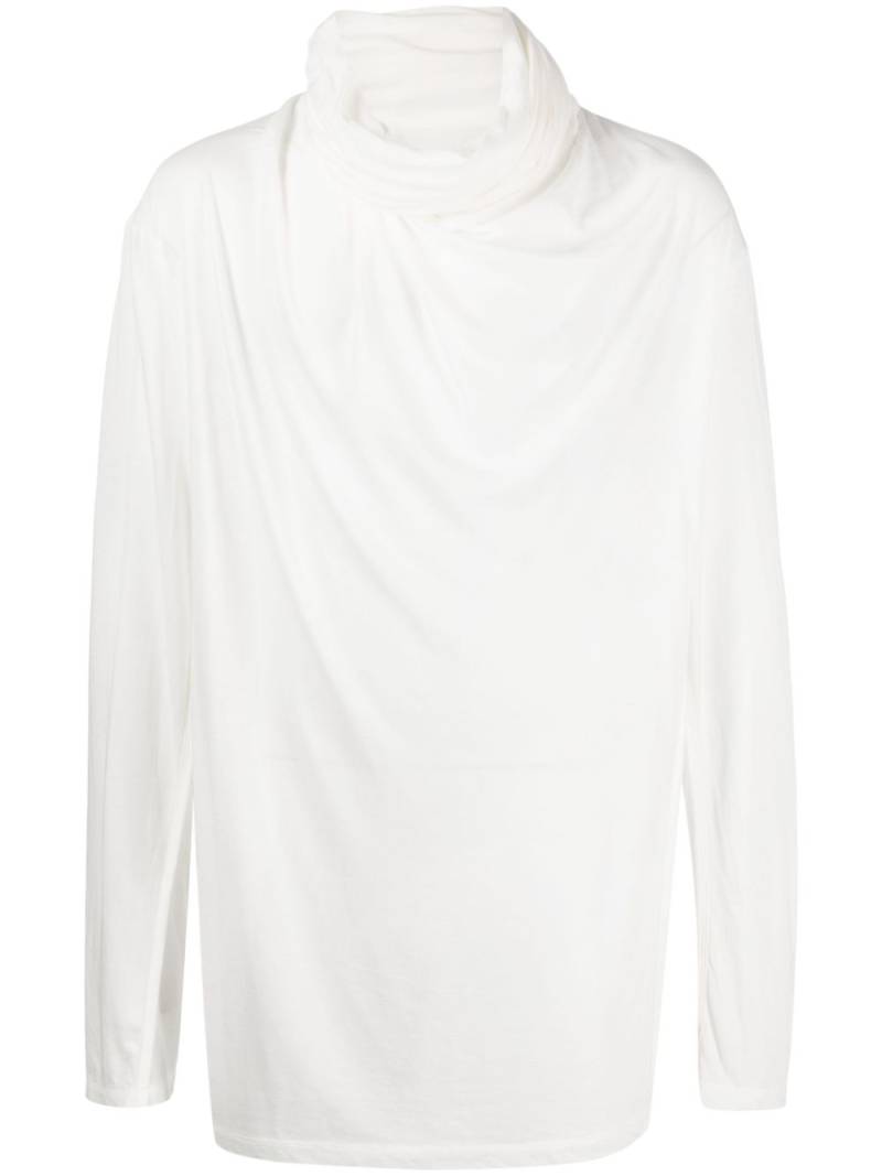 Julius roll-neck semi-sheer jumper - White von Julius