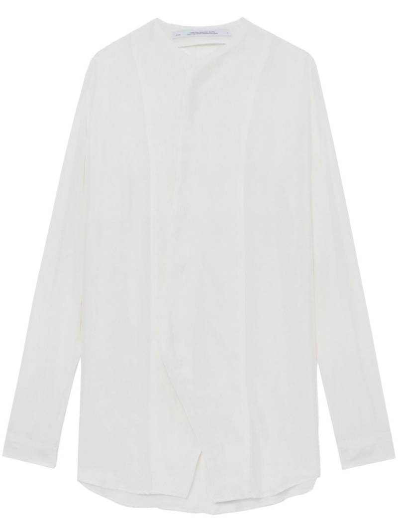 Julius round-neck button-up shirt - White von Julius