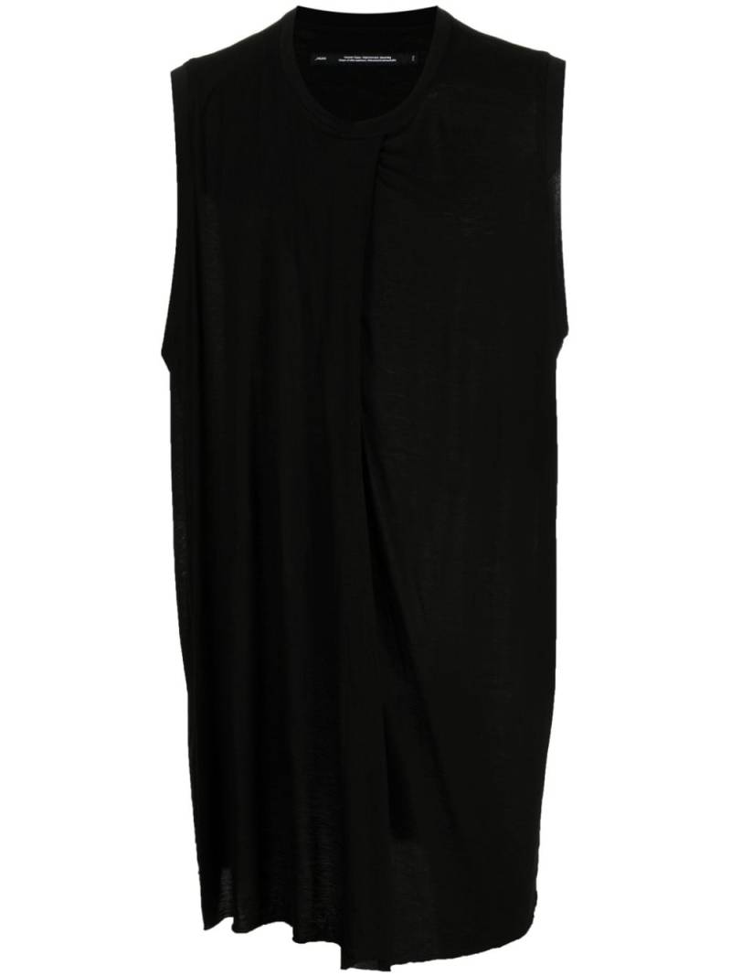 Julius sleeveless long-length T-shirt - Black von Julius