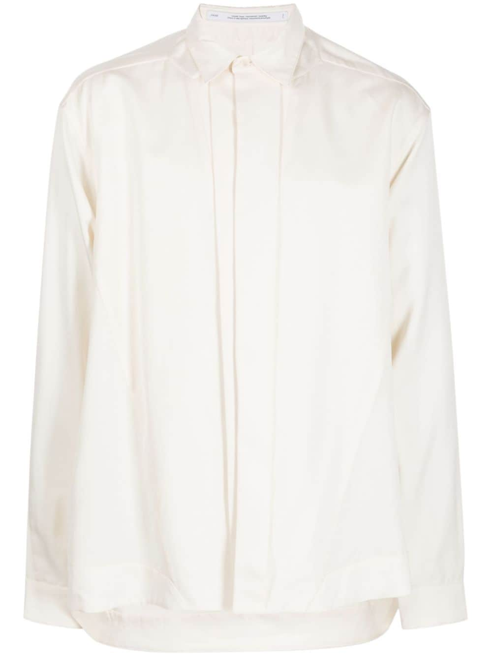 Julius spread-collar wool-blend shirt - Neutrals von Julius