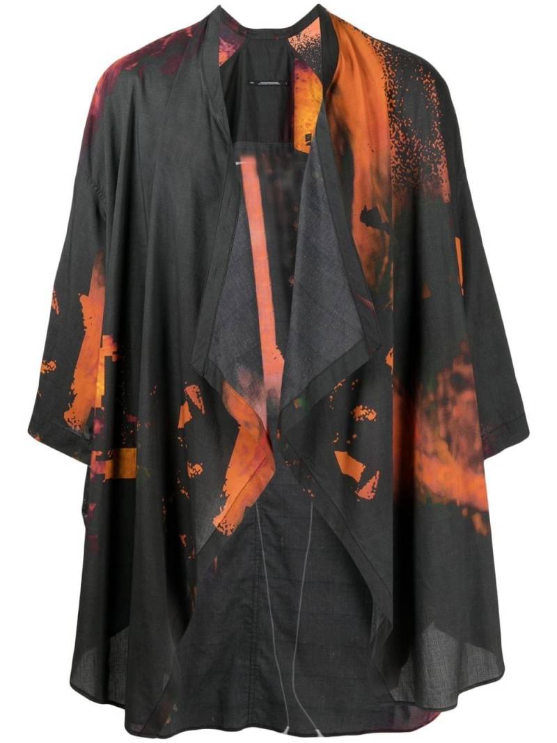 Julius tie-dye open-front shirt - Black von Julius