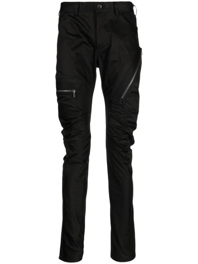 Julius zip-pocket satin skinny trousers - Black von Julius