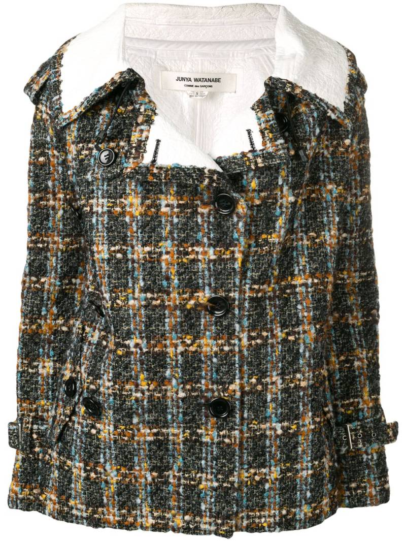 Junya Watanabe Comme des Garçons Pre-Owned 2000 check print double-breasted jacket - Black von Junya Watanabe Comme des Garçons Pre-Owned