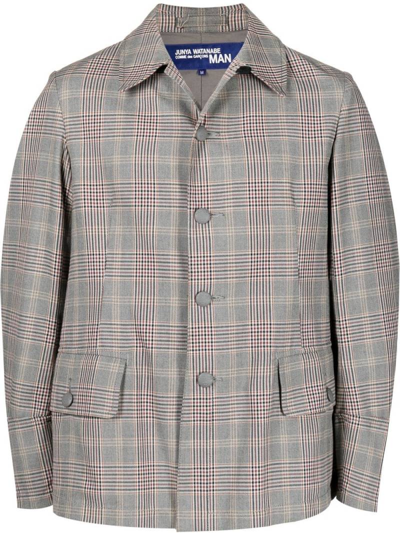 Junya Watanabe Comme des Garçons Pre-Owned 2003 plaid check single-breasted jacket - Grey von Junya Watanabe Comme des Garçons Pre-Owned