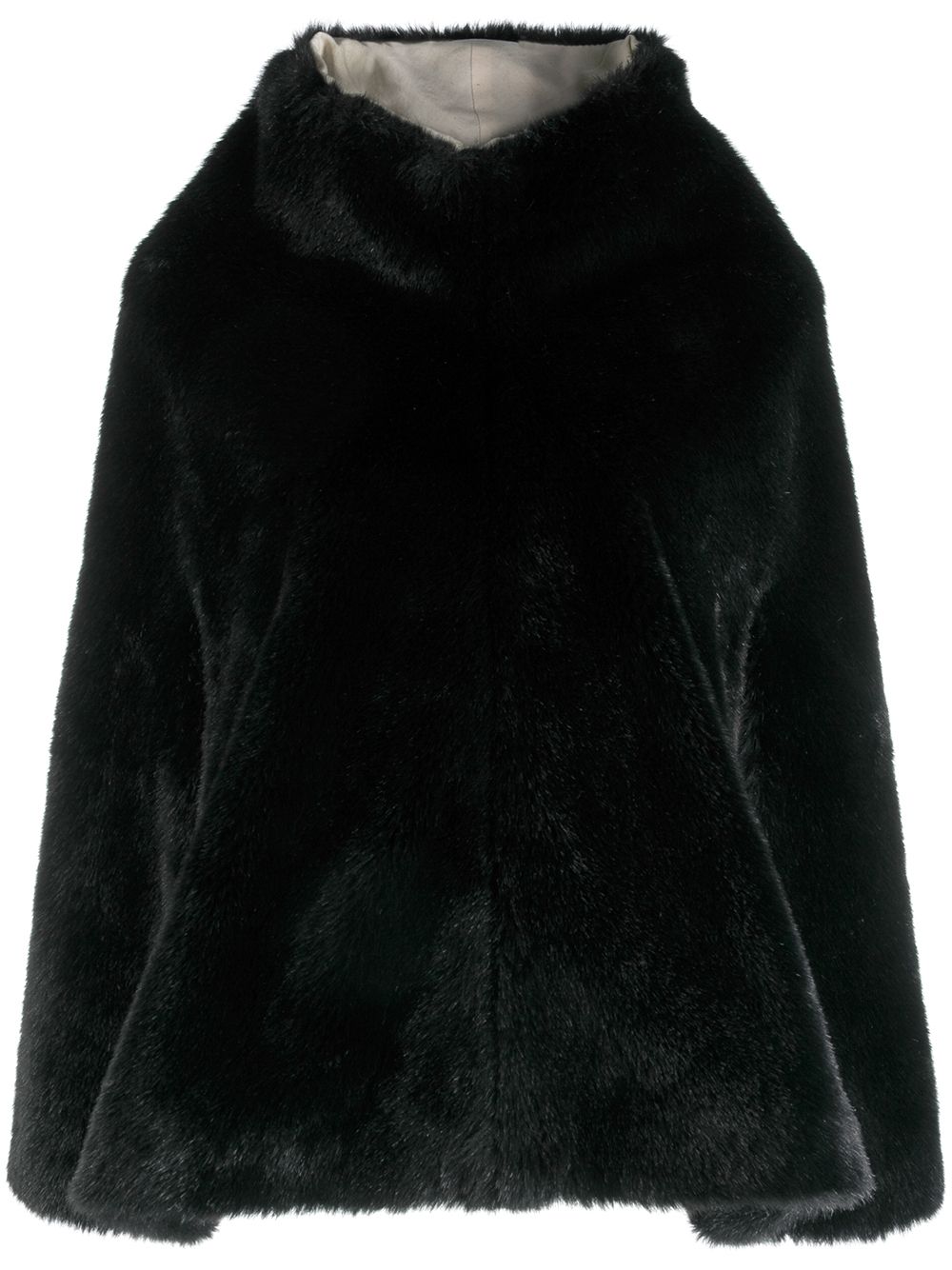 Junya Watanabe Comme des Garçons Pre-Owned faux-fur overhead cape - Black von Junya Watanabe Comme des Garçons Pre-Owned