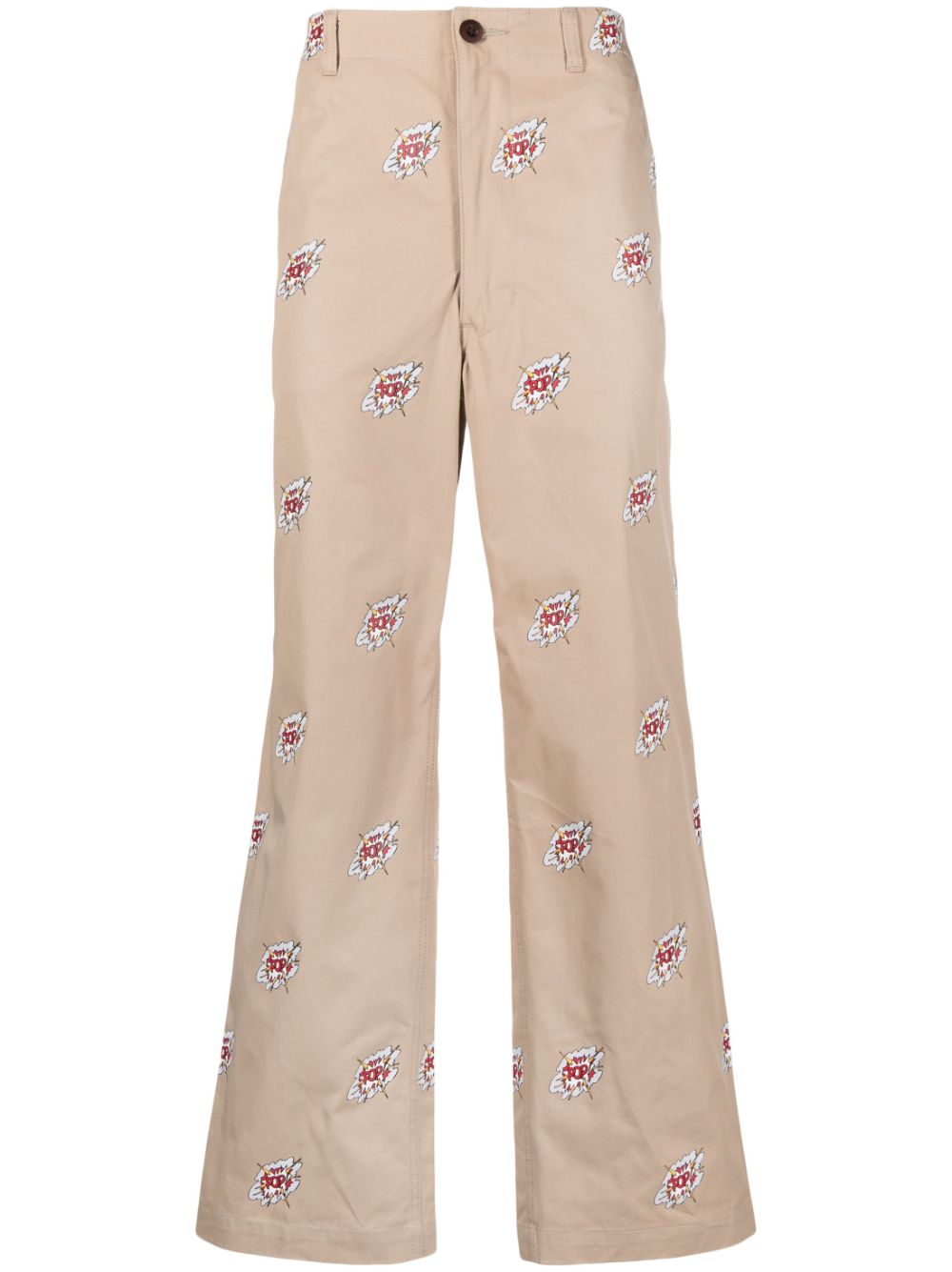 Junya Watanabe MAN X Roy Lichtenstein cotton chino trousers - Neutrals von Junya Watanabe MAN