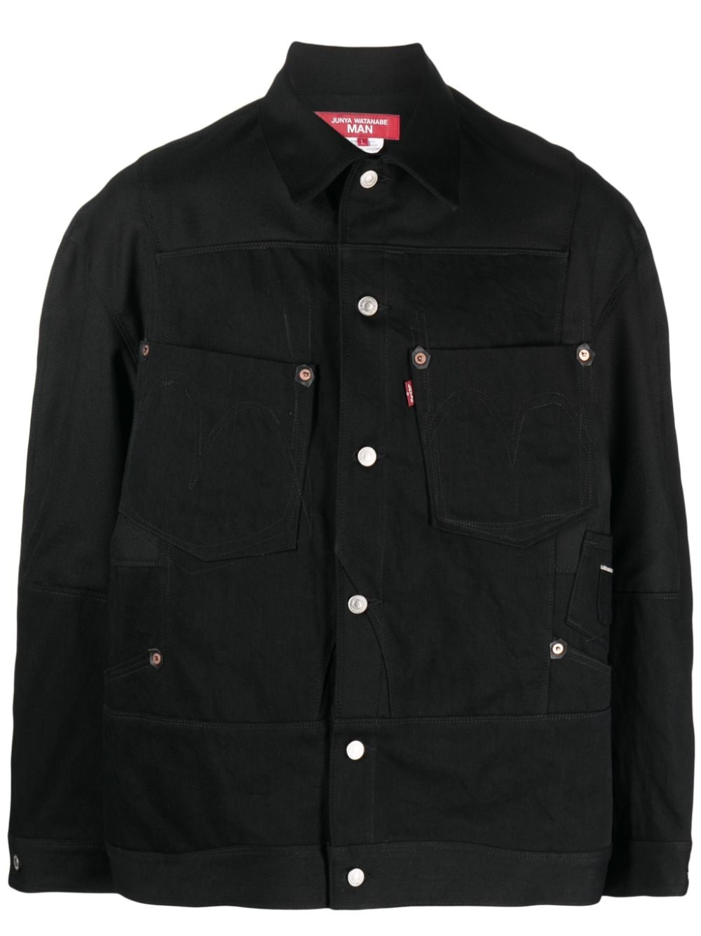 Junya Watanabe MAN buttoned cotton shirt jacket - Black von Junya Watanabe MAN