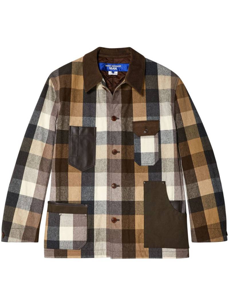 Junya Watanabe MAN checked shirt jacket - Brown von Junya Watanabe MAN