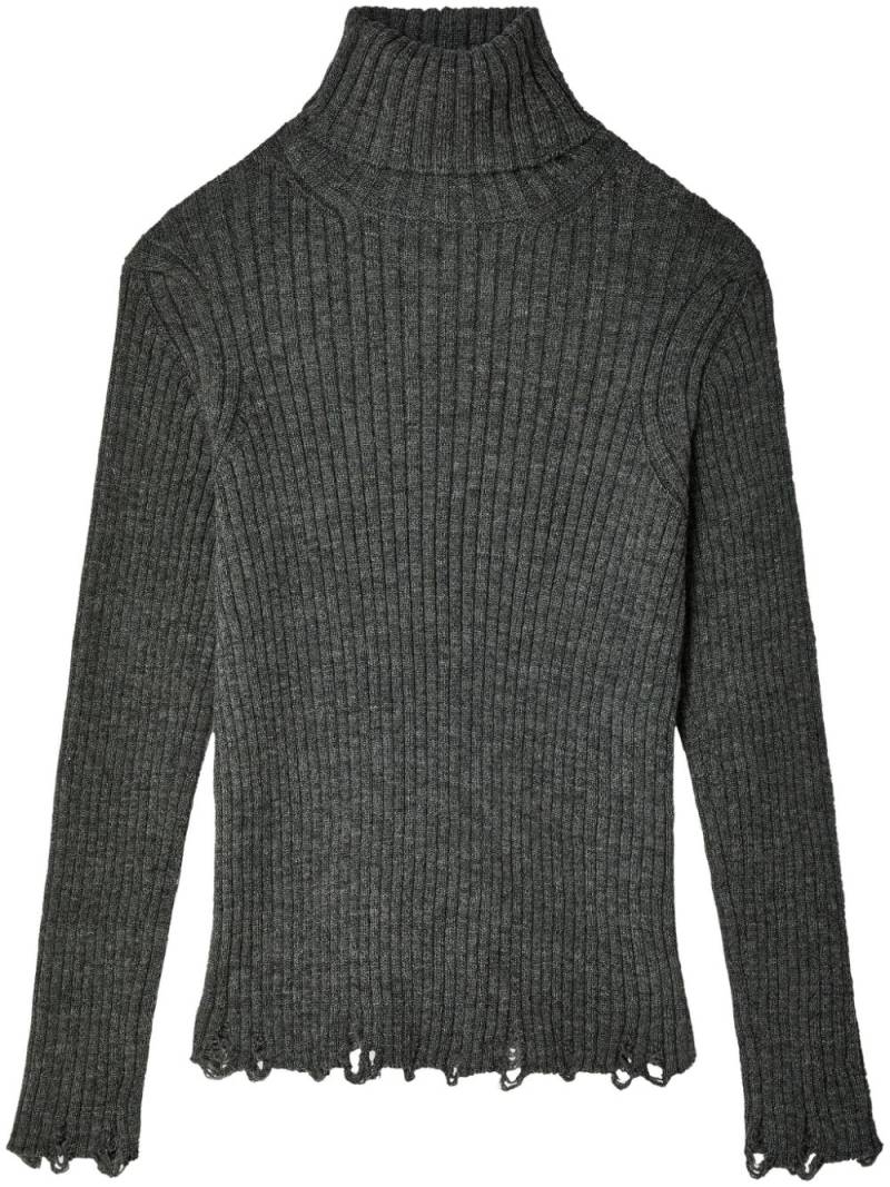 Junya Watanabe MAN distressed wool jumper - Grey von Junya Watanabe MAN