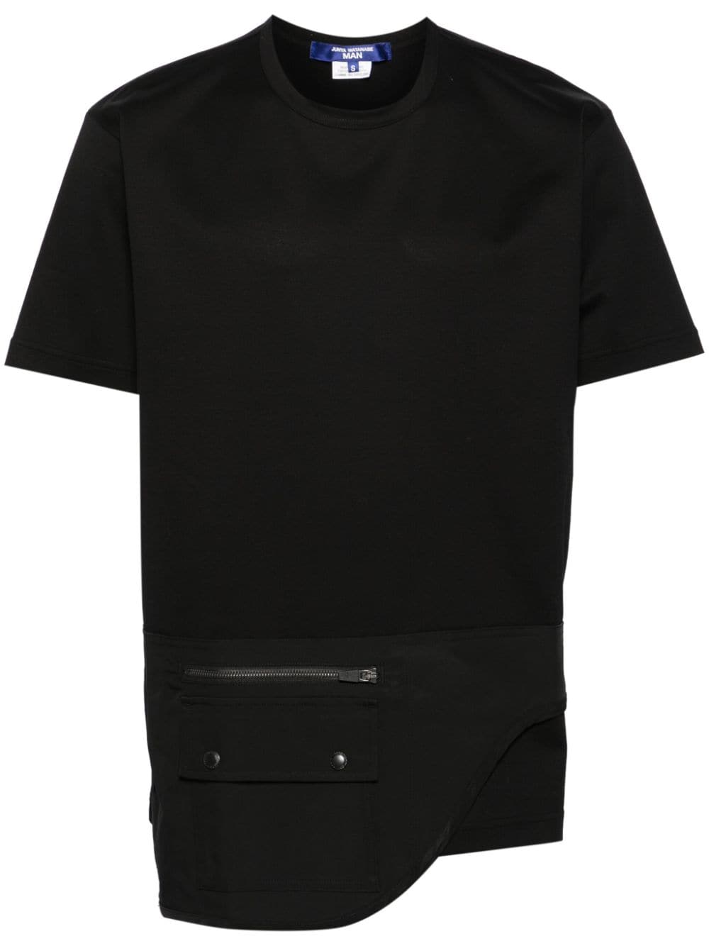 Junya Watanabe MAN draped-panel cotton T-shirt - Black von Junya Watanabe MAN