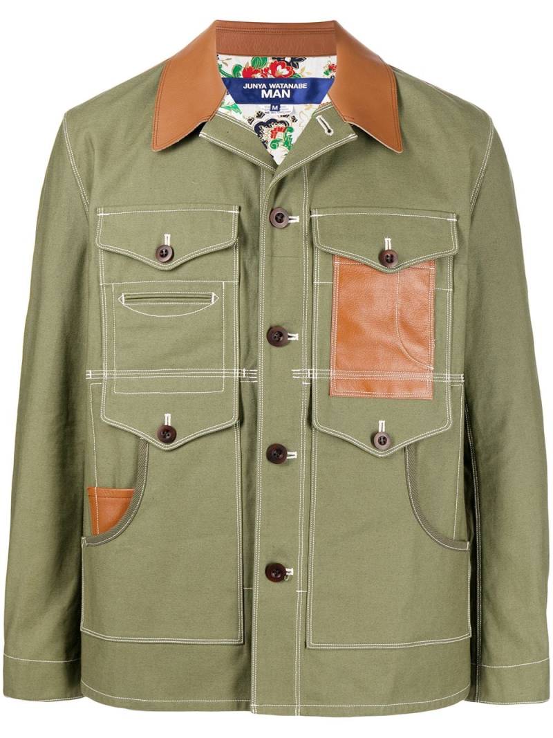 Junya Watanabe MAN panelled shirt jacket - Green von Junya Watanabe MAN