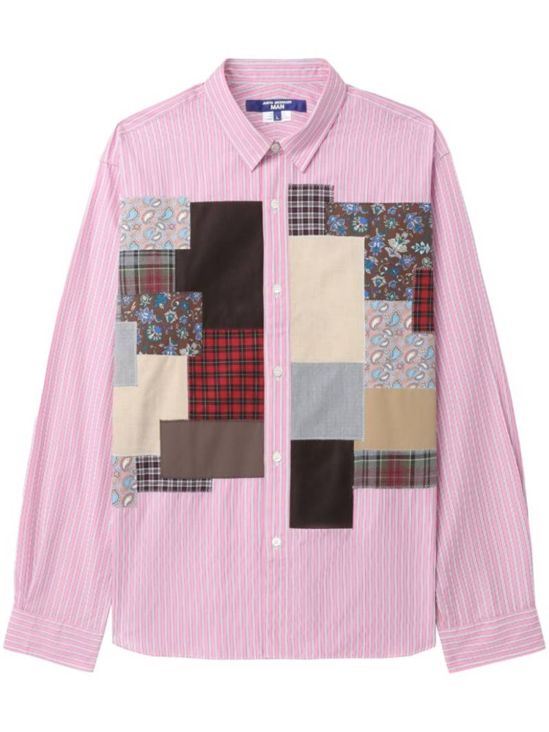 Junya Watanabe MAN patchwork striped shirt - Pink von Junya Watanabe MAN