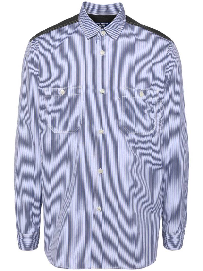 Junya Watanabe MAN striped cotton shirt - Blue von Junya Watanabe MAN