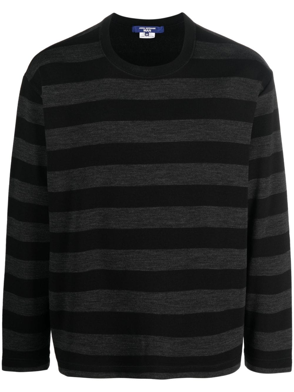 Junya Watanabe MAN striped crew-neck sweatshirt - Black von Junya Watanabe MAN