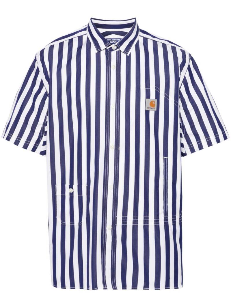 Junya Watanabe MAN striped poplin shirt - Blue von Junya Watanabe MAN