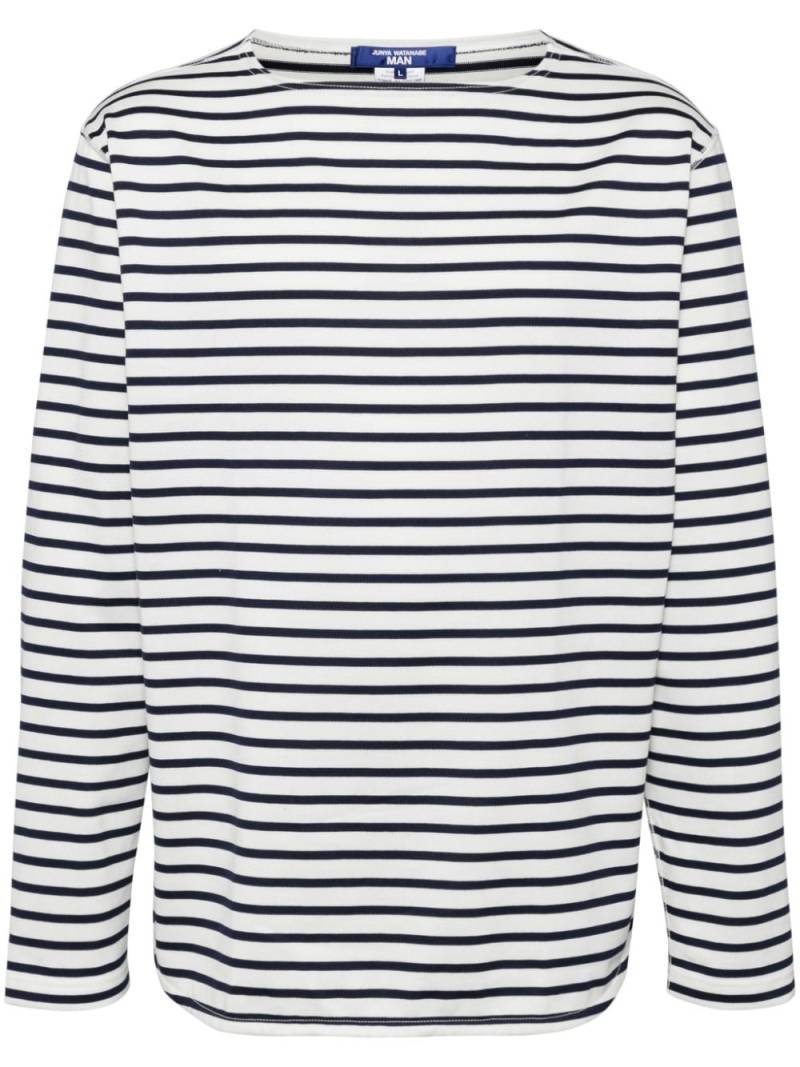 Junya Watanabe MAN stripped long-sleeved T-shirt - Blue von Junya Watanabe MAN