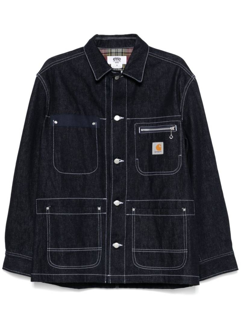 Junya Watanabe MAN x Carhartt logo-patch coat - Blue von Junya Watanabe MAN