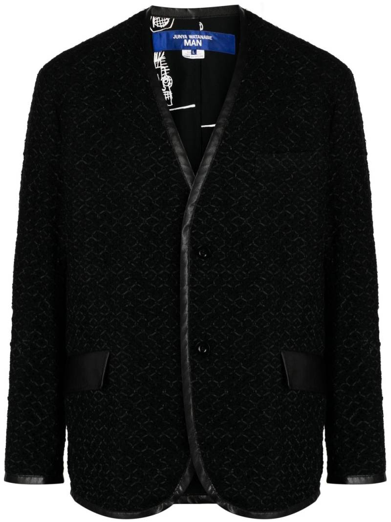 Junya Watanabe MAN V-neck single-breasted jacket - Black von Junya Watanabe MAN