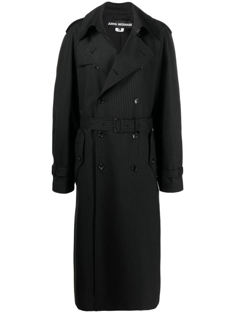 Junya Watanabe belted double-breasted trench coat - Black von Junya Watanabe