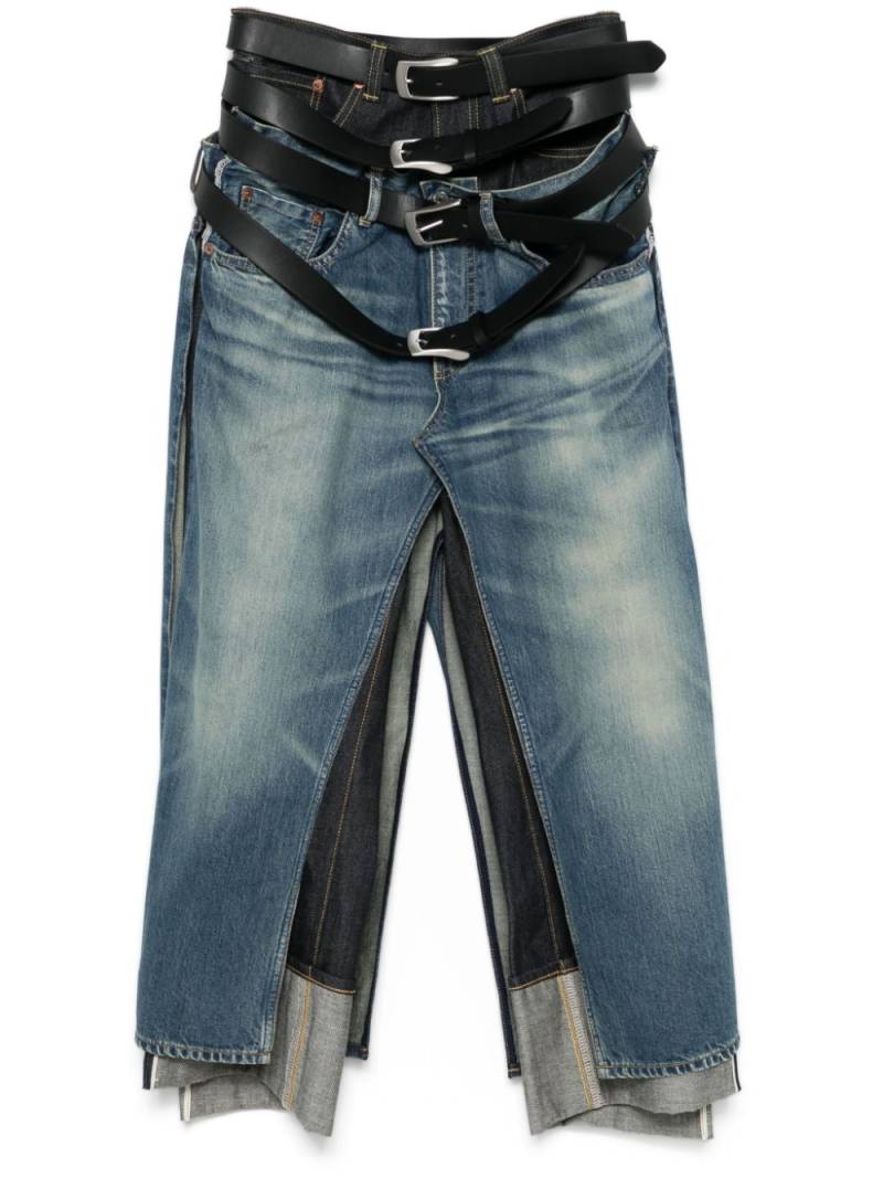 Junya Watanabe belted jeans - Blue von Junya Watanabe