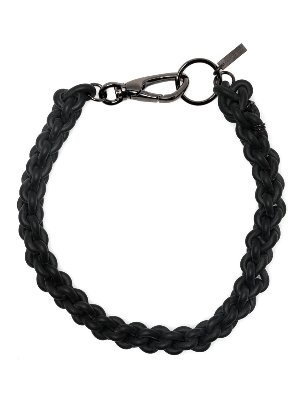 Junya Watanabe braided logo-plaque necklace - Black von Junya Watanabe