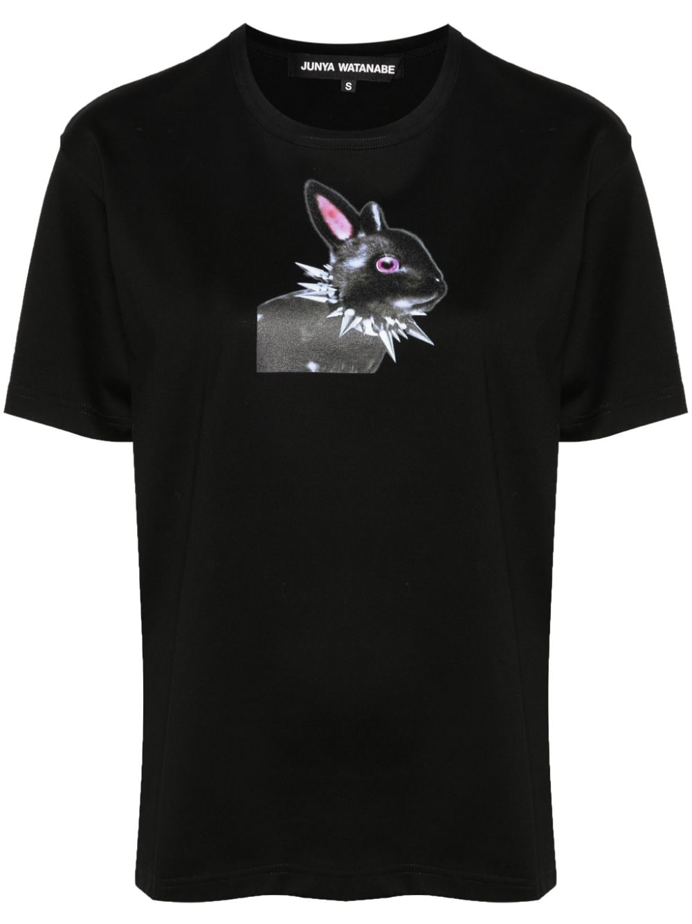 Junya Watanabe bunny-print cotton T-shirt - Black von Junya Watanabe