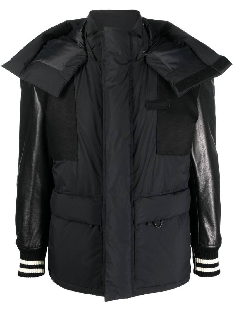 Junya Watanabe MAN contrasting-detail padded coat - Black von Junya Watanabe MAN