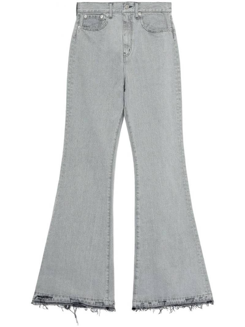 Junya Watanabe distressed flared jeans - Grey von Junya Watanabe