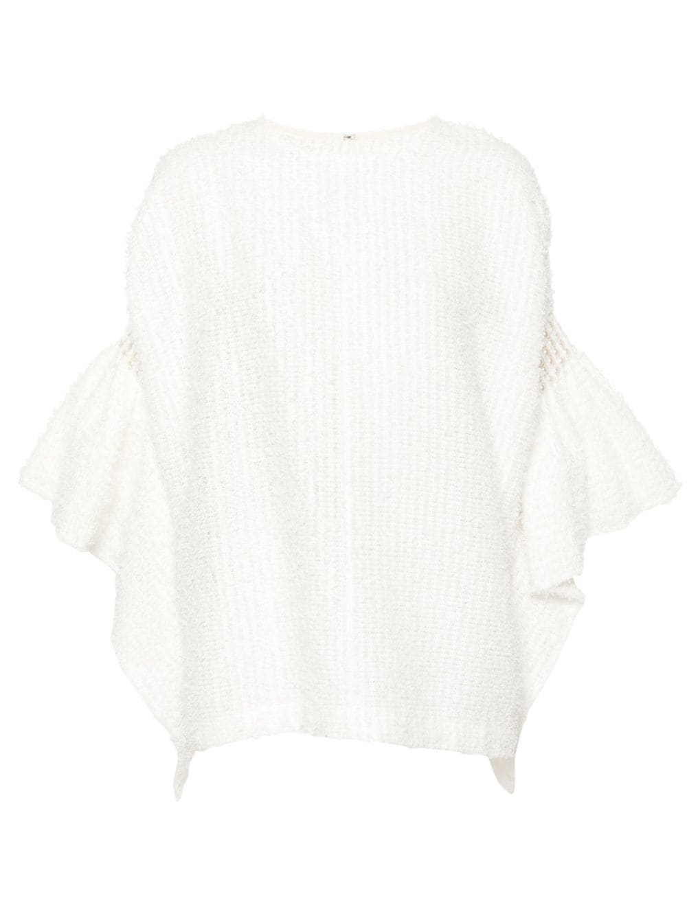 Junya Watanabe flared-cuffs bouclé blouse - White von Junya Watanabe