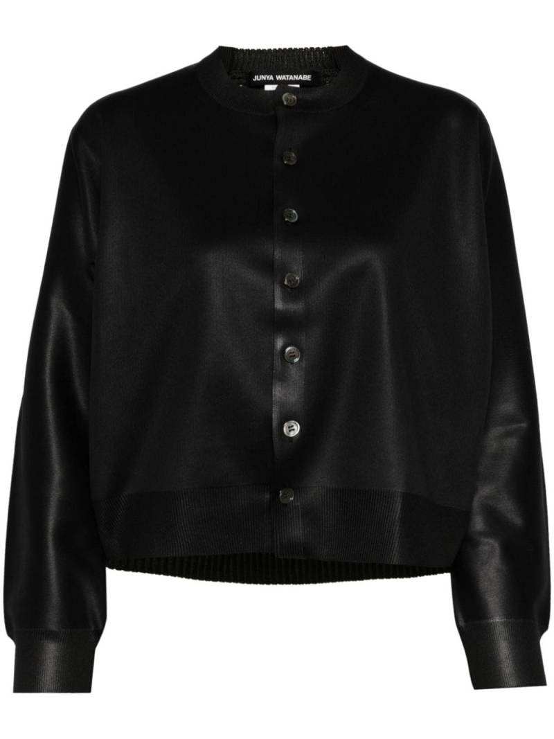 Junya Watanabe glossy-effect button-up cardigan - Black von Junya Watanabe