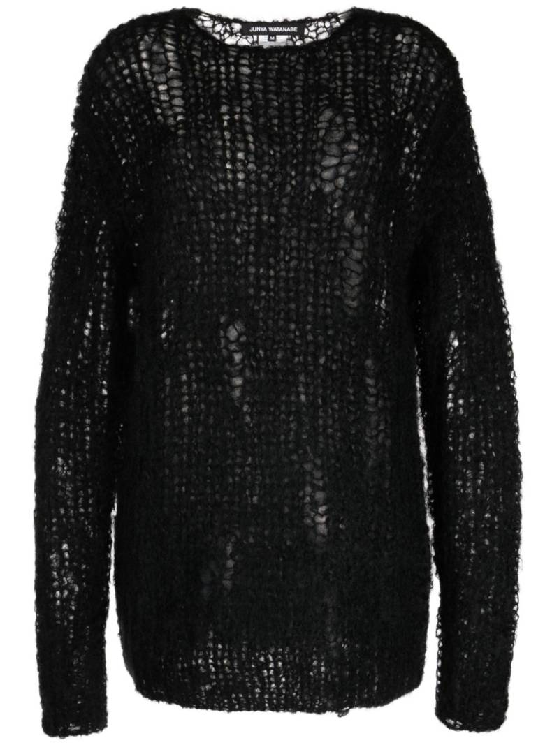 Junya Watanabe open-knit mohair-blend jumper - Black von Junya Watanabe