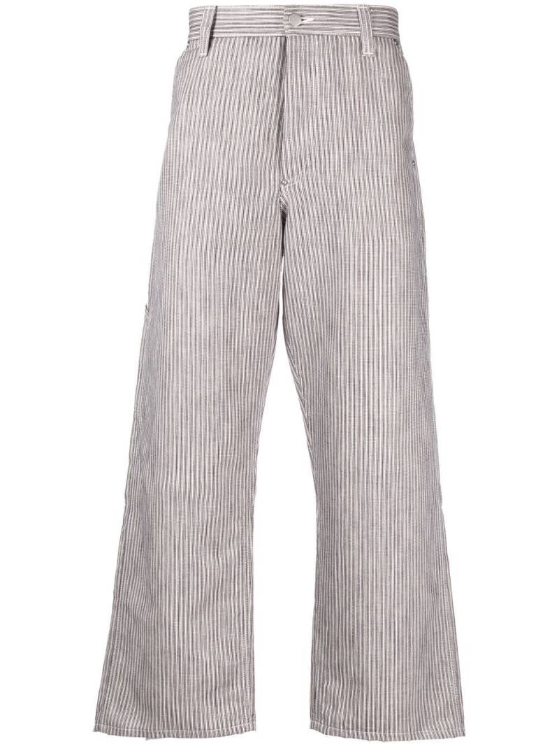 Junya Watanabe MAN stripe-pattern cropped trousers - Neutrals von Junya Watanabe MAN