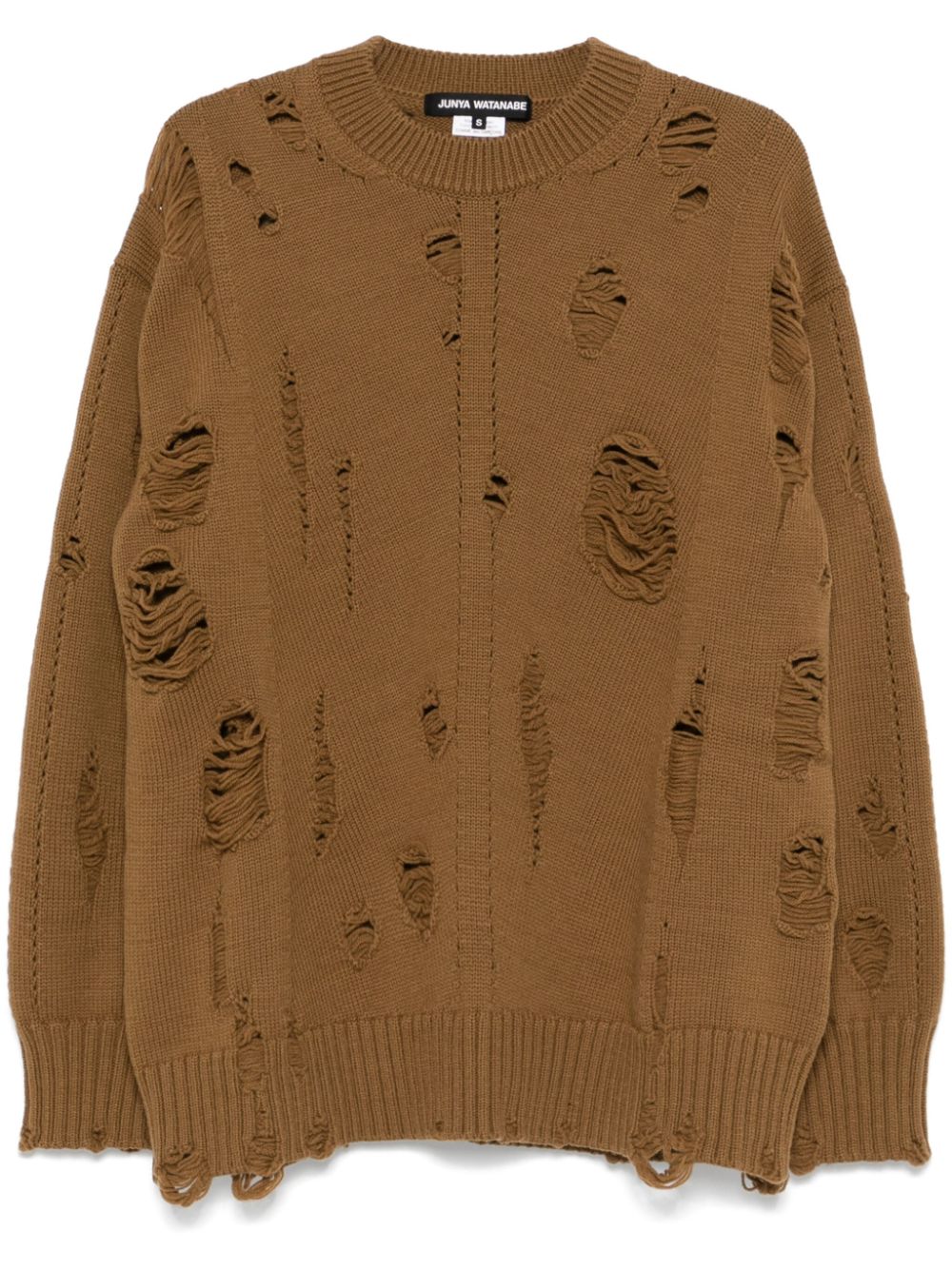 Junya Watanabe x Comme Des Garçons ripped-detailed sweater - Brown von Junya Watanabe