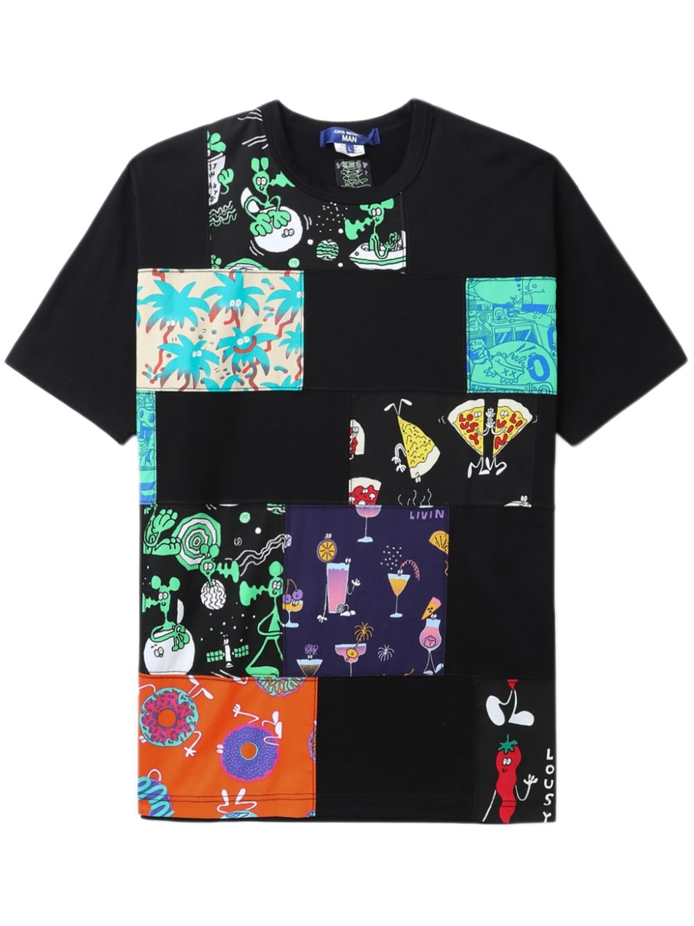 Junya Watanabe MAN x Lousy Livin patchwork cotton T-shirt - Black von Junya Watanabe MAN