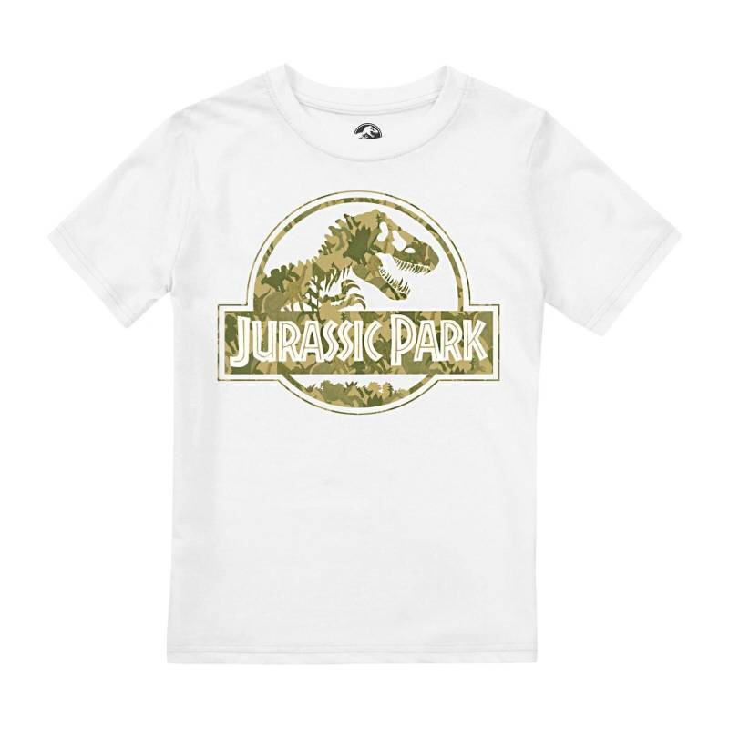 Dino Camo Tshirt Logo Jungen Weiss 146/152 von Jurassic Park