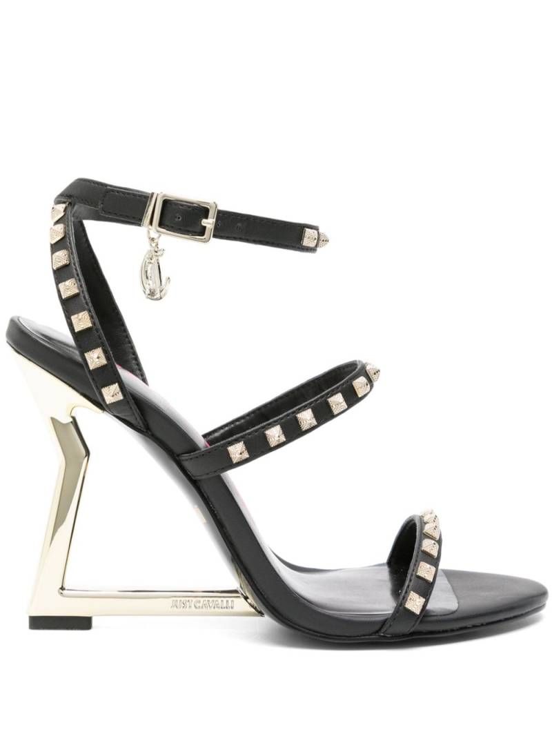 Just Cavalli 110mm studded leather sandals - Black von Just Cavalli