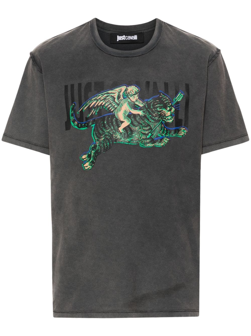 Just Cavalli Angel Tiger-print T-shirt - Grey von Just Cavalli