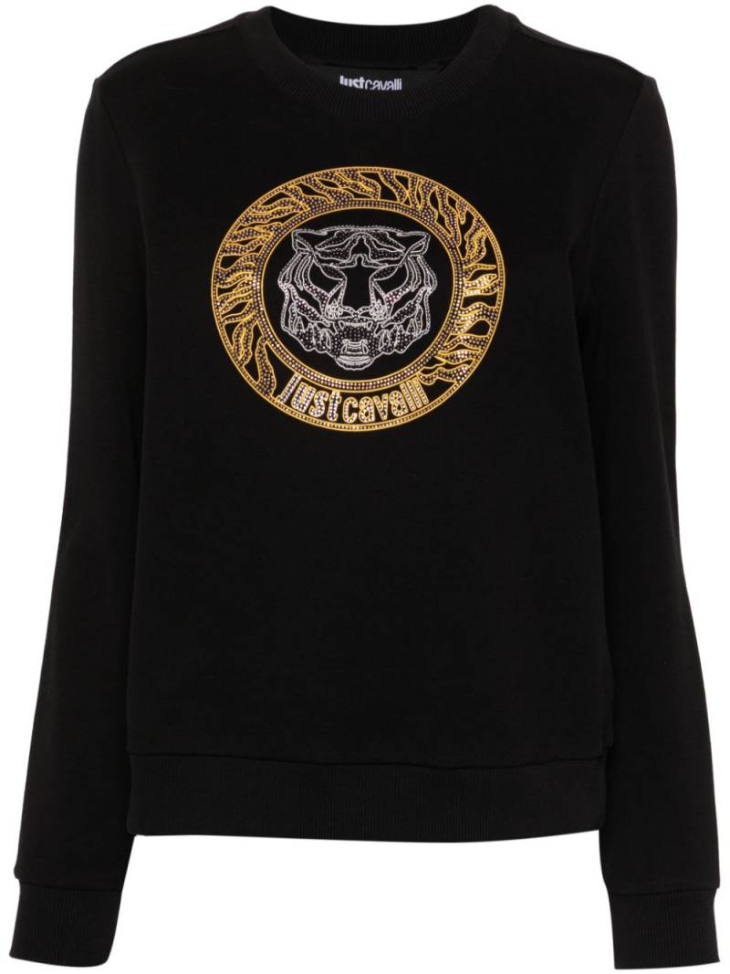 Just Cavalli Tiger Head cotton sweatshirt - Black von Just Cavalli