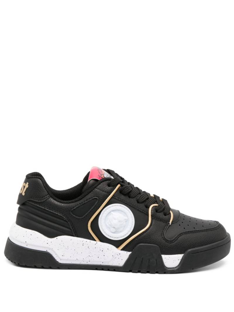 Just Cavalli Tiger Head-motif leather sneakers - Black von Just Cavalli