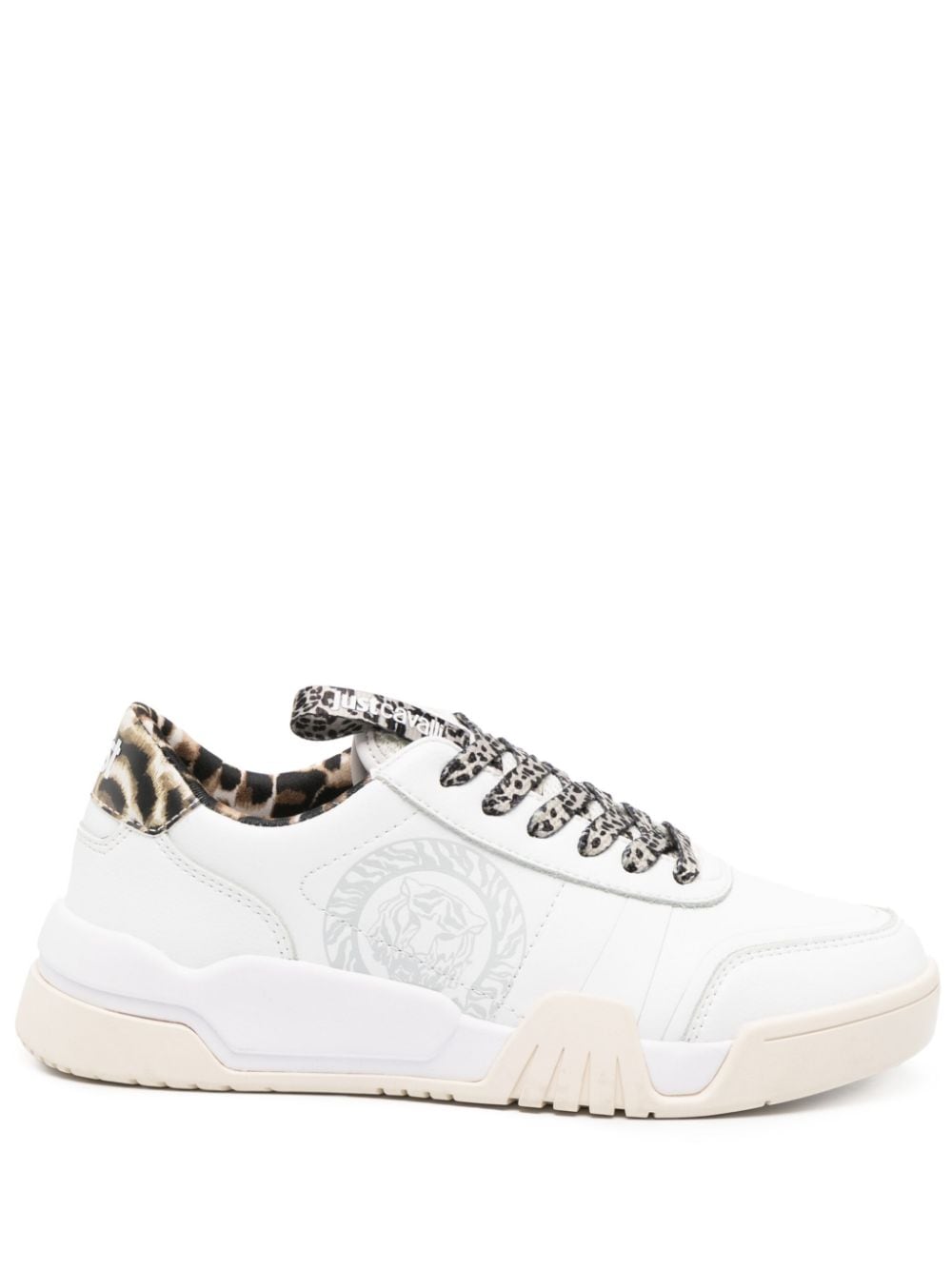 Just Cavalli Tiger Head-motif low-top sneakers - White von Just Cavalli