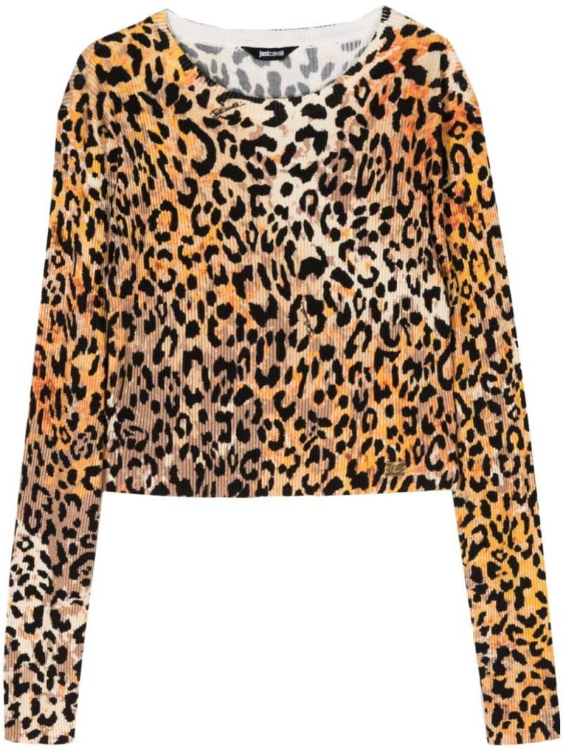 Just Cavalli animal-print knitted top - Brown von Just Cavalli