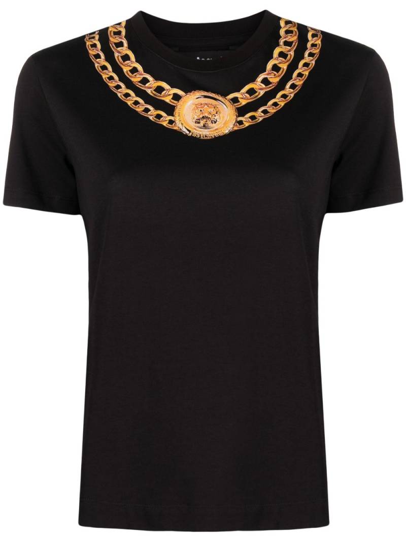 Just Cavalli chain-print cotton T-shirt - Black von Just Cavalli