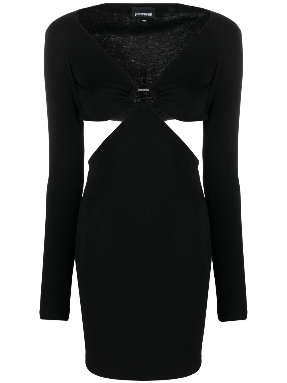 Just Cavalli cut-out long-sleeved mini dress - Black von Just Cavalli