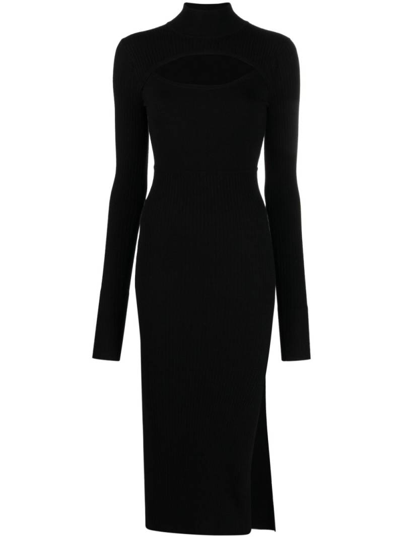 Just Cavalli cut-out ribbed midi dress - Black von Just Cavalli